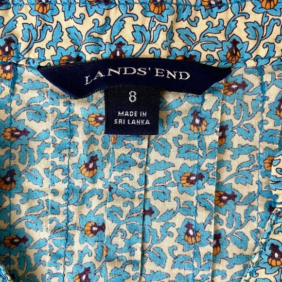 Lands’ End Floral Button-Down Blouse Size 8 - Picture 4 of 5